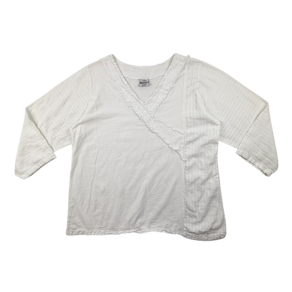Cottonseed Casual Wear Top Tunic Lagenlook Coastal Shaggy Cotton Gauze Boho 2X